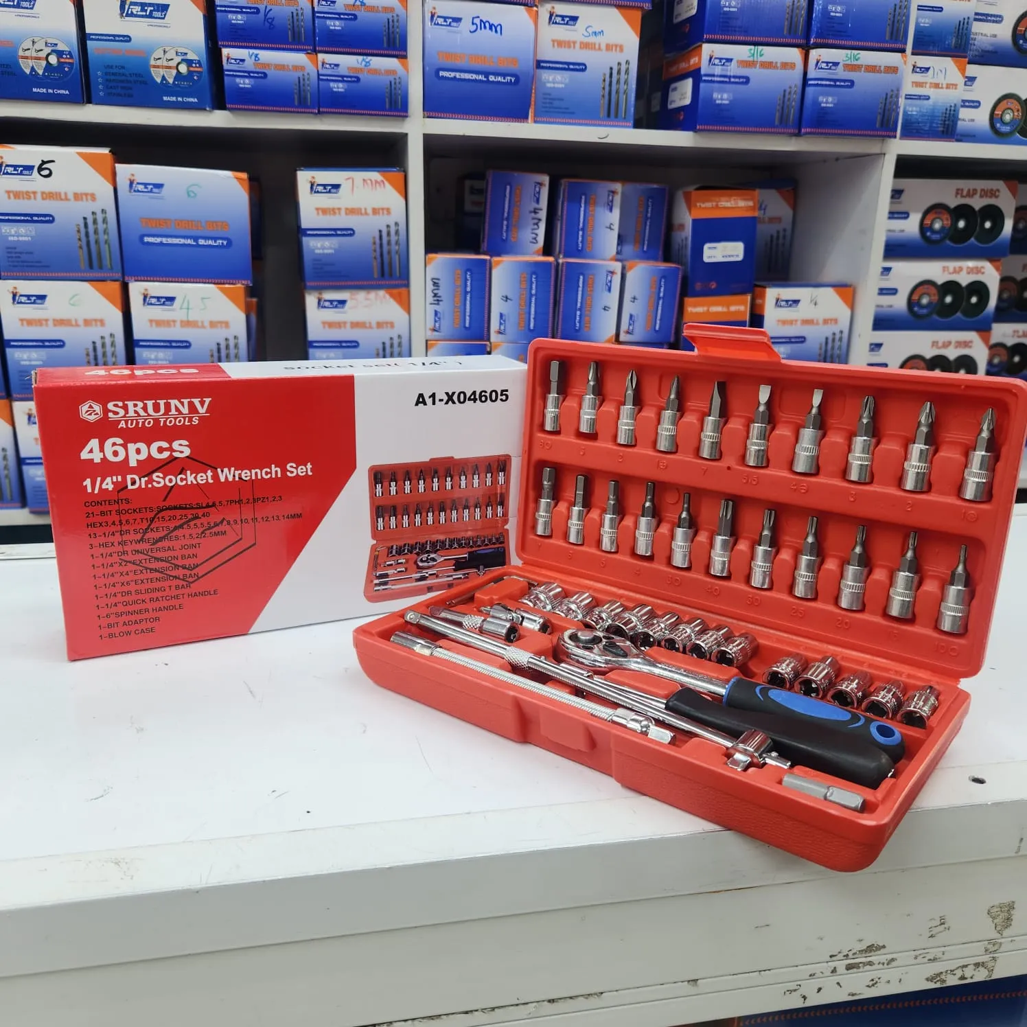 46pcs ¼ Dr Socket Wrench set 