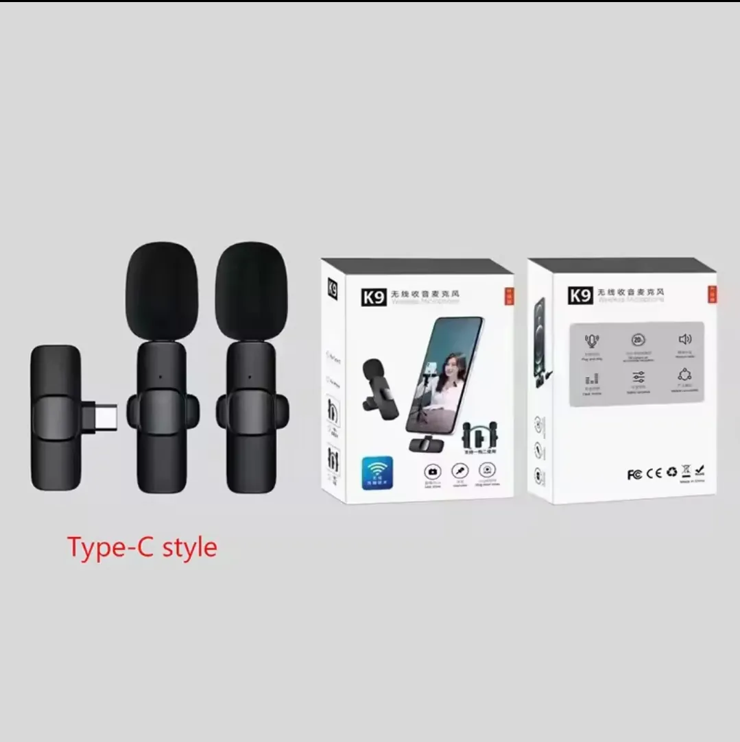 K9 Dual Wireless Microphone type C recording mic
