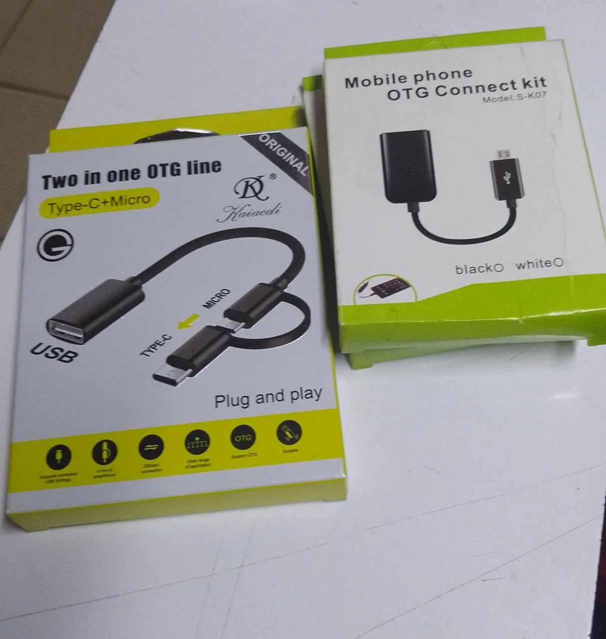 Two in 1 OTG cable available type c micro usb OTG cable